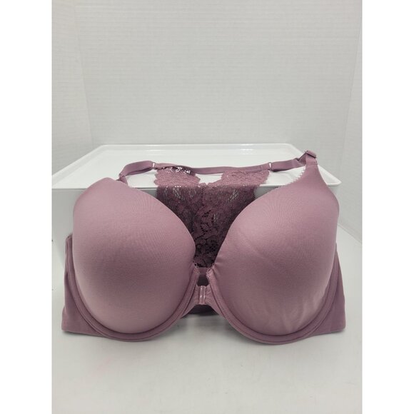 Victoria's Secret Pink Lace Racerback Perfect Coverage Front Closure Bra 34 DD - Picture 1 of 8